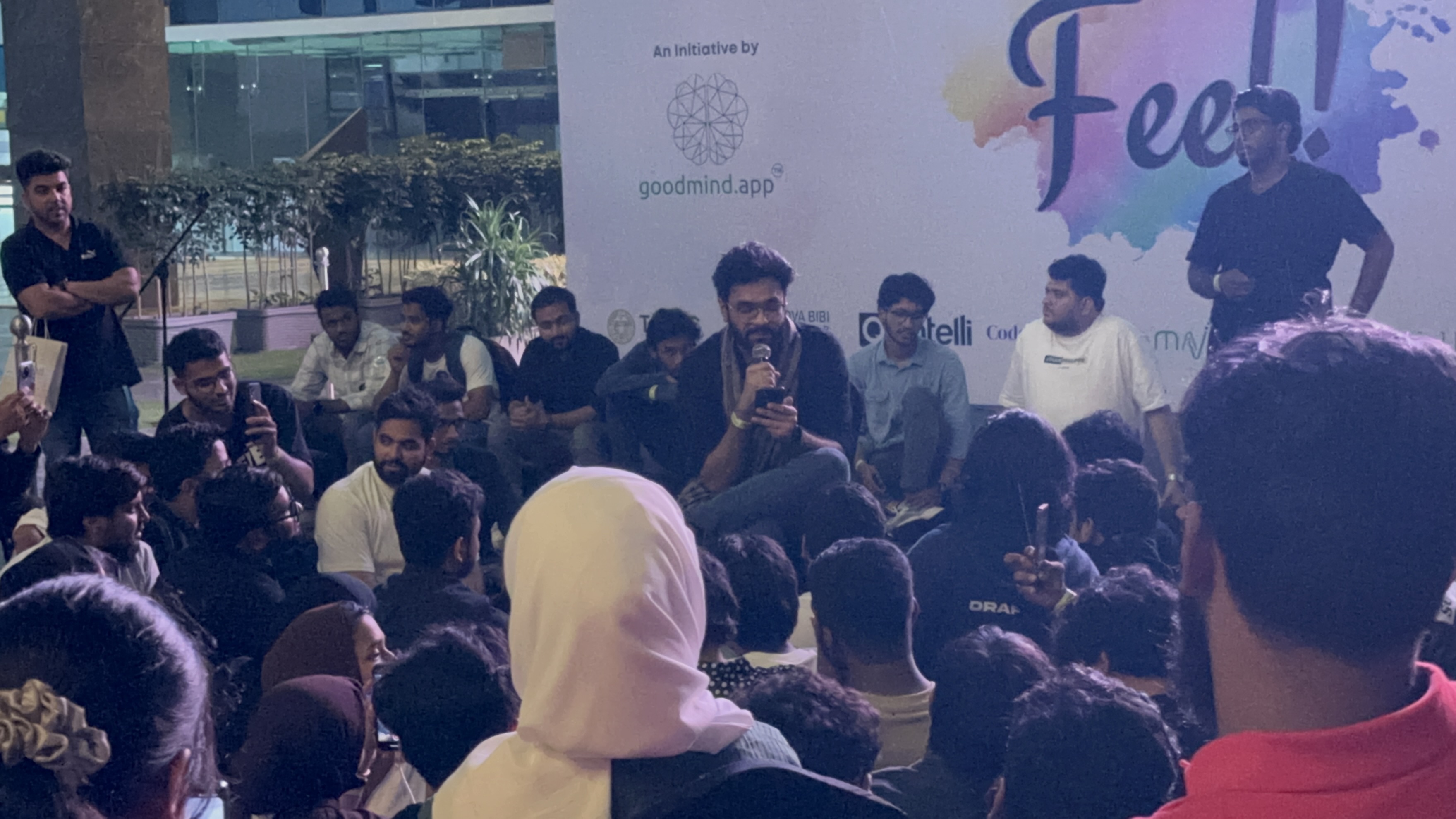 A speaker addressing the crowd at a past FEEL event